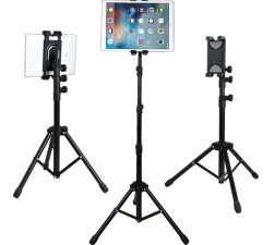 Promage iPad Tripod Mount Tablet Holder Stand, 360 Adjustable Cradle Bracket Tripod Mount for iPad