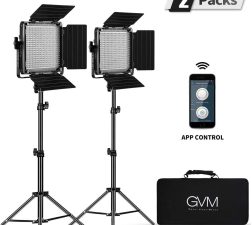 GVM 2 Pack LED 480LS-B2L KIT Video Lighting Kits with APP Control, Bi-Color
