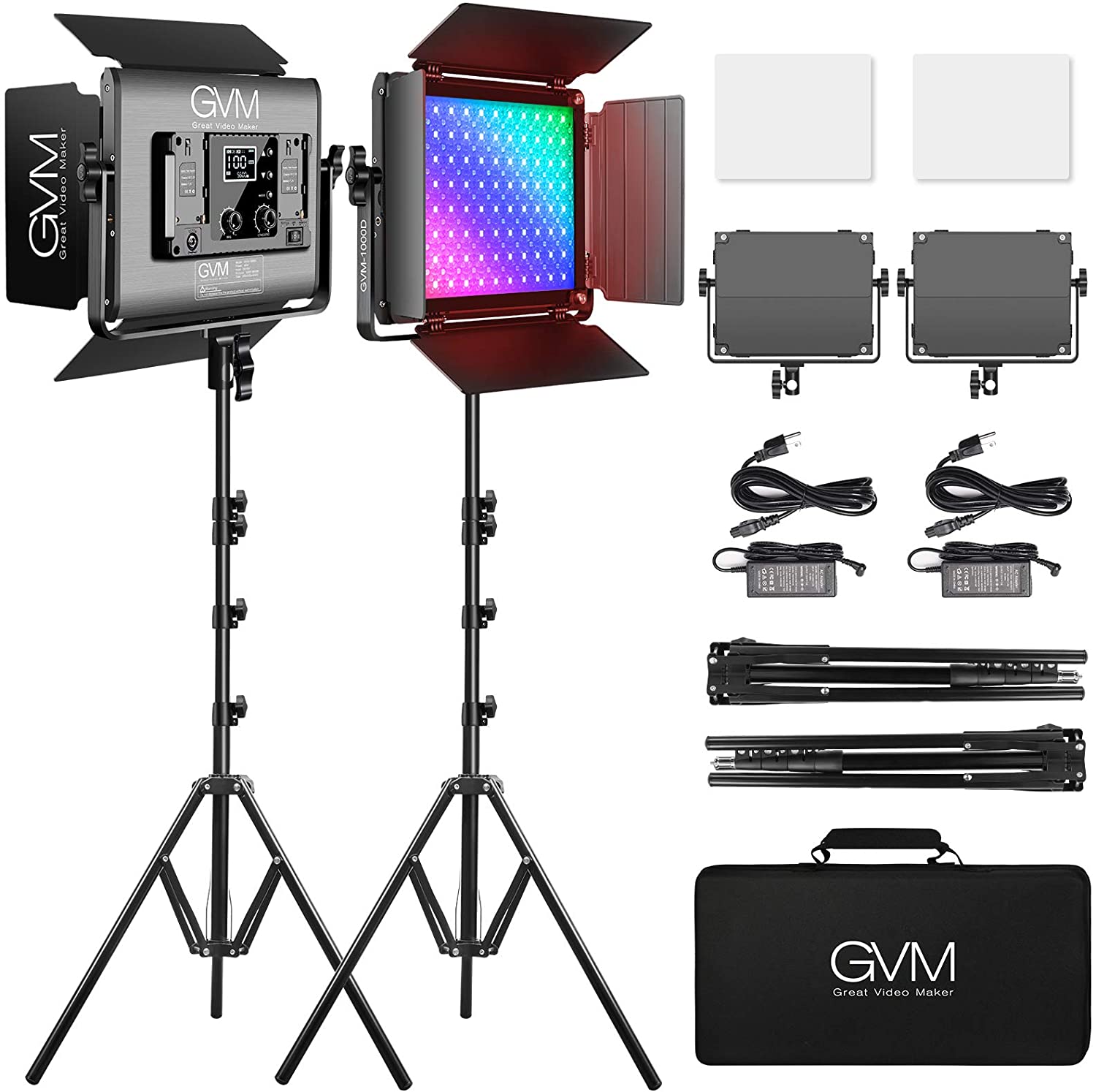 Diligence forhøjet faktum GVM RGB LED Studio Video Bi-Color Soft 1000D 2-Light Panel Kit -  Professional Audiovisual Technology Solutions & Services