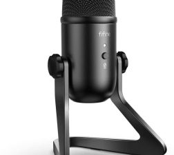 Fifine K678 Studio USB Mic With A Live Monitoring, Gain Controls, A Mute Button For Podcasting