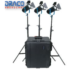 Dracast Boltray Plus 400 Daylight 3 Light Kit with Dual NP-F Battery Plates and Injection Molded Travel Case
