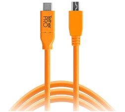 Tetherpro Usb Type-C Male To Usb Type-C Male Cable (15′, Orange)