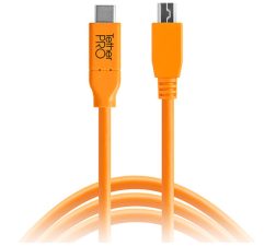 Tetherpro Usb Type-C Male To 5-Pin Micro-Usb 2.0 Type-B Male Cable (15′, Orange)