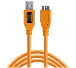 Tetherpro Usb 3.0 Male Type-A To Usb 3.0 Micro-B Cable (15′, Orange)