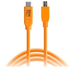 Tetherpro Usb Type-C Male To 5-Pin Mini-Usb 2.0 Type-B Male Cable (15′, Orange)