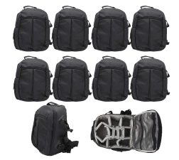 Solibag Slr Camera Travel Backpack Waterproof Carry Bag For Canon, Nikon, Sony, Pentax Black Shoulder Case -7001 Pack Of 10Pcs