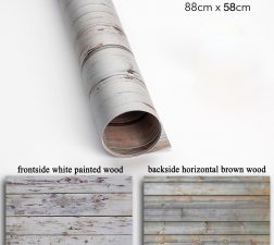 PROMAGE DOUBLE-SIDED PAPER BG WHITE PAINTED / HORIZONTAL BROWN WOOD PM-DB34