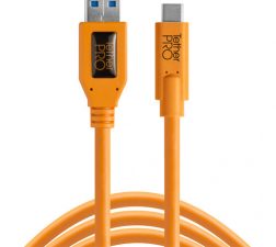 Tether Tools TetherPro USB Type-C Male to USB 3.0 Type-A Male Cable (15′, Orange) CUC3215-ORG