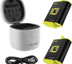TELESIN GP-BTR-905-GY-B ALL IN BOX FOR GOPRO HERO 10/9 CAMERA CHARGER WITH 2 BATTERIES