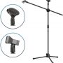 Microphone Floor Stand Heavy Duty Adjustable Collapsible Tripod