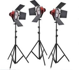 FARSEEING FD-800 KIT 3 REDHEAD DIMMR LIGHTS,3 JO2 STANDS AND TROLLY BAG