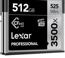 LEXAR PROFESSIONAL CFAST 2.0 CARD 512GB/525MB/3500X