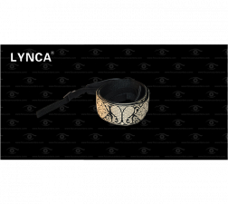 LYNCA JACQUARD LATHER CAMERA STRAP BLACK / GOLD LU3