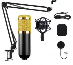 Professional PCM-100 Condenser Microphone Kit for PC Microphone Studio For Computer Karaoke Sound Card Recording Microphone, Auxiliary