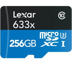 Lexar 256GB High-Performance 633x UHS-I microSDXC Memory Card with SD Adapter